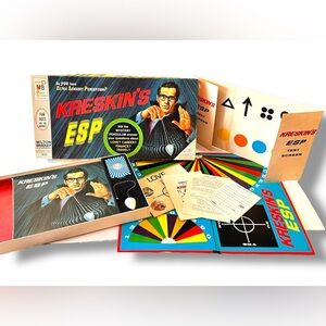 Kreskin's ESP, Milton Bradley Board Game. 100% Complete, 4722 Vintage 1966 B-6
